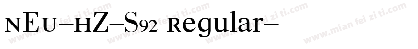 NEU-HZ-S92 Regular字体转换